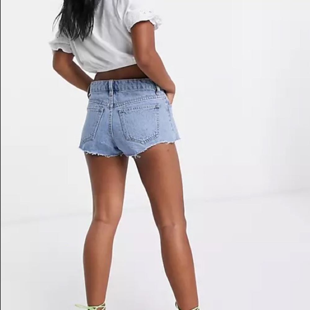 Topshop Denim Short Shorts Moro Size W34